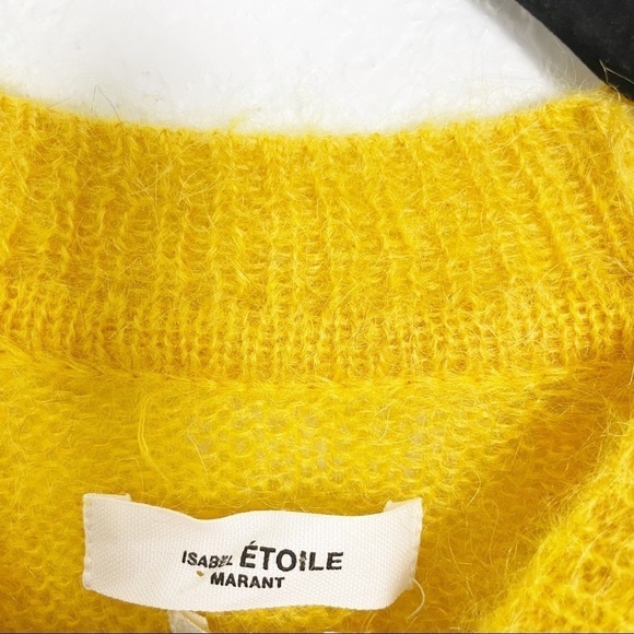 Isabel Marant Daniel Striped Mohair Blend Crew Neck Sweater Jumper Pink Yellow - Picture 4 of 6